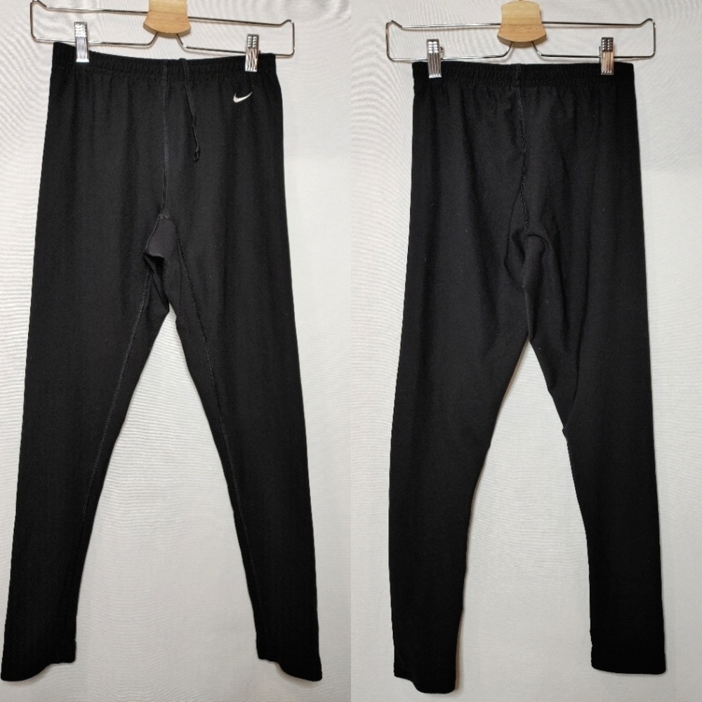 Nike Running Tights Black Dri Fit Vintage 2001 Small Drawstring Waist 7/8 Length